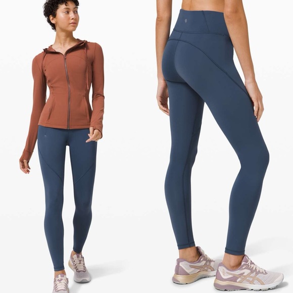LULULEMON Fine Force High Rise Iron Blue Leggings